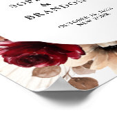 テラコッタブルガンディマウヴフローラ幾何学歓迎 ポスター (角)