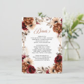 テラコッタブルガンディマウヴフローラ幾何学結婚ズ エンクロージャーカード (スタンド正面)