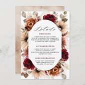 テラコッタブルガンディマウヴ結婚フローラ詳細 エンクロージャーカード (正面/裏面)