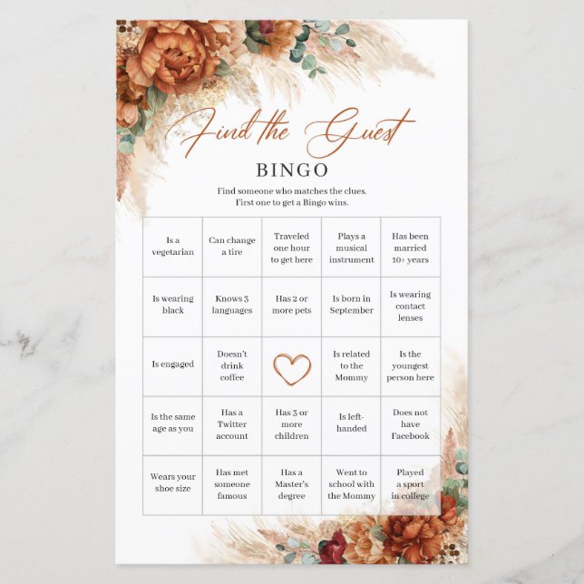 テラコッタブルゴーニュフローラを見つけるゲストビンゴ (正面)