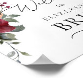 テラコッタブルゴーニュフローラブライダルシャワー歓迎 ポスター (角)