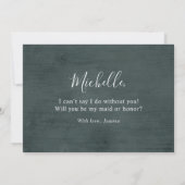 テラコッタブルゴーニュ君は私のメイド・オブ・オーナー（花嫁付き添い人）だ 招待状 (裏面)