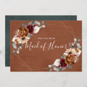 テラコッタブルゴーニュ君は私のメイド・オブ・オーナー（花嫁付き添い人）だ 招待状 (正面/裏面)