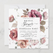 テラコッタブルゴーニュ秋ボホフローラブライダルシャワー 招待状 (正面)
