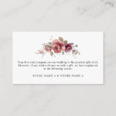 テラコッタブルゴーニュ秋花結婚の詳細 エンクロージャーカード (裏面)