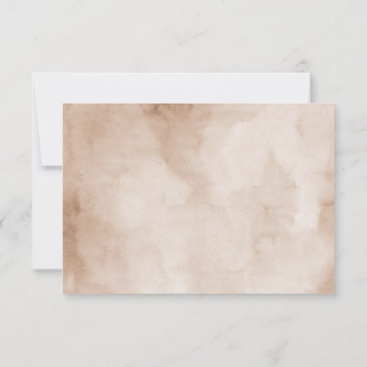 テラコッタブルゴーニュ緑結婚の幾何学模様 出欠カード (裏面)