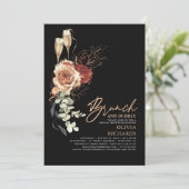 テラコッタブルンチアンドバブリーブラックブライダルシャワー 招待状 (スタンド正面)