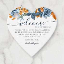 テラコッタブルーエレガントラストウェルカム結婚ズ フェイバータグ