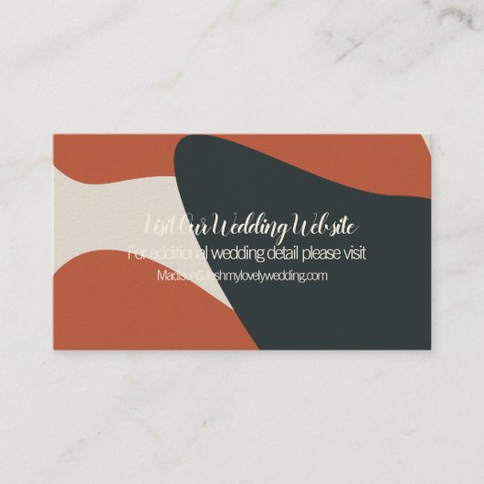 テラコッタブルーオーガニック赤面ズ結婚ウェブサイトカード 名刺 (正面)