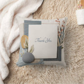 テラコッタブルージオメトリックボタニカル結婚ズ クッション (ブランケット)