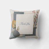 テラコッタブルージオメトリックボタニカル結婚ズ クッション (裏面)