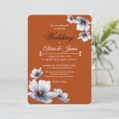 テラコッタブルーフローラシックアネモネオータム結婚ズ 招待状 (スタンド正面)