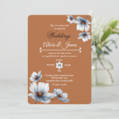 テラコッタブルーフローラシックアネモネオータム結婚ズ 招待状 (スタンド正面)