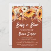 テラコッタベビーイン開花秋フローラベビーシャワー 招待状 (正面)
