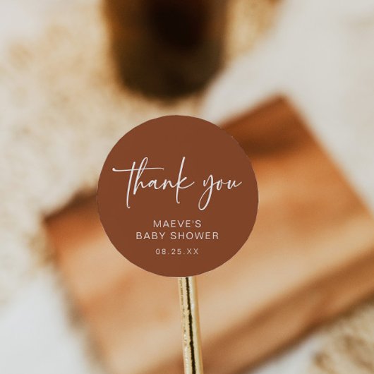 テラコッタベビーシャワーラウンドステッカーモダンシンプル ラウンドシール