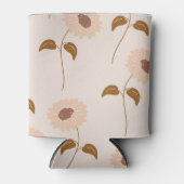 テラコッタベージュエレガントフローラウォーターカラーボタニック 缶クーラー (正面)