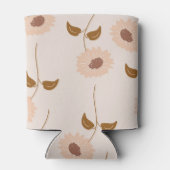 テラコッタベージュエレガントフローラウォーターカラーボタニック 缶クーラー (裏面)