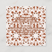 テラコッタベージュシームレスパターンエンボス スクエア名刺 (裏面)