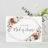 テラコッタベージュセージ私のメイド・オブ・オーナー(花嫁付き添い人) 招待状 (スタンド正面)