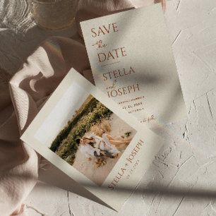 テラコッタベージュボホシ自然ッモダンチ結婚ーズ セーブザデート