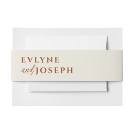 テラコッタベージュボホ焼きオレンジはっきりした結婚ズ 招待状ベリーバンド