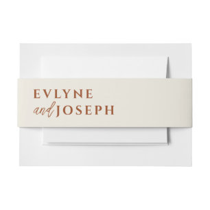 テラコッタベージュボホ焼きオレンジはっきりした結婚ズ 招待状ベリーバンド