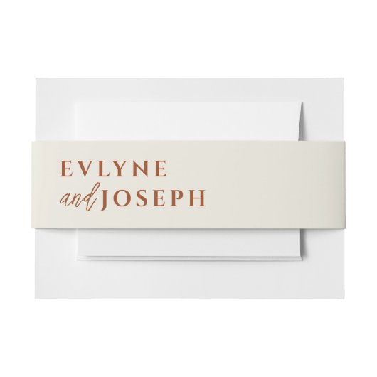 テラコッタベージュボホ焼きオレンジはっきりした結婚ズ 招待状ベリーバンド (正面例)