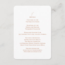 テラコッタホワイトウェディングレセプション詳細 エンクロージャーカード