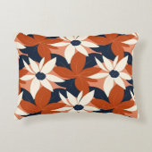 テラコッタホワイトエレガントフローラ アクセントクッション (正面)