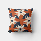 テラコッタホワイトエレガントフローラ クッション (正面)