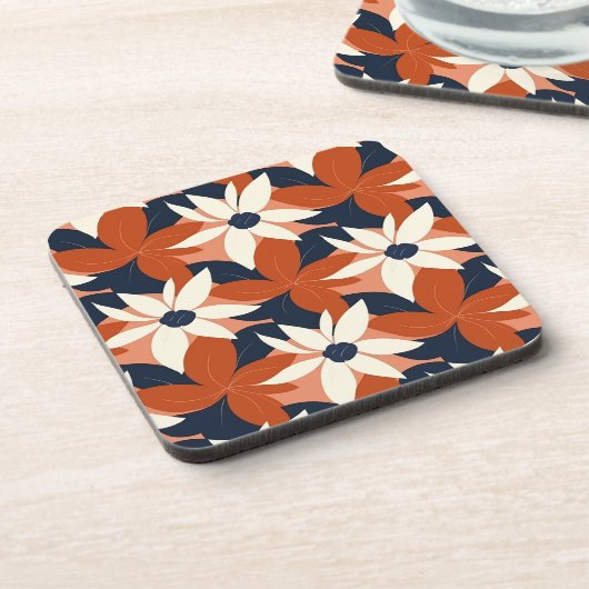 テラコッタホワイトエレガントフローラ コースター (左側)