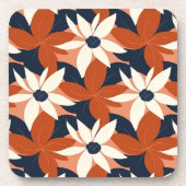 テラコッタホワイトエレガントフローラ コースター (正面)