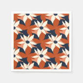 テラコッタホワイトエレガントフローラ スタンダードカクテルナプキン (正面)