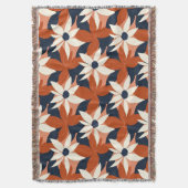 テラコッタホワイトエレガントフローラ スローブランケット (正面縦)