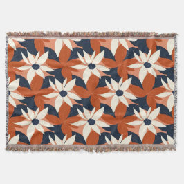テラコッタホワイトエレガントフローラ スローブランケット