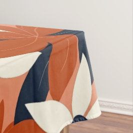 テラコッタホワイトエレガントフローラ テーブルクロス