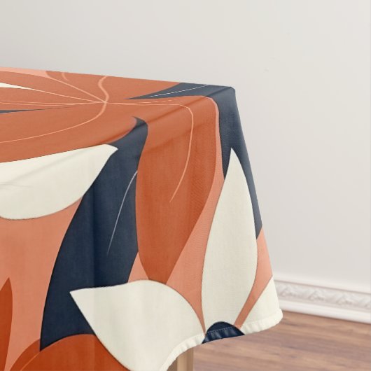 テラコッタホワイトエレガントフローラ テーブルクロス (インサイチュ)