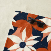 テラコッタホワイトエレガントフローラ ビーチタオル (インサイチュ)