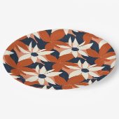 テラコッタホワイトエレガントフローラ ペーパープレート (アングル)
