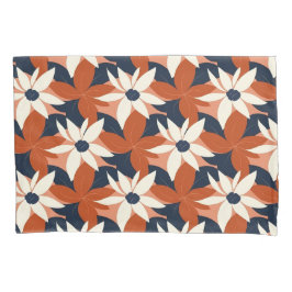 テラコッタホワイトエレガントフローラ 枕カバー