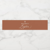 テラコッタホワイトクロスバプテスマ水ボトルラベル ペットボトルラベル (シングルラベル)