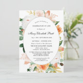 テラコッタホワイトピンクフローラお祝いI 招待状 (スタンド正面)