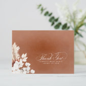 テラコッタホワイトフローラボホスモールサンキュー サンキューカード (スタンド正面)