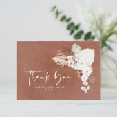 テラコッタホワイトフローラボホスモールサンキュー サンキューカード (スタンド正面)