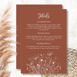 テラコッタホワイトフローラ詳細エンクロージャカード 招待状