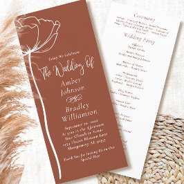 テラコッタホワイトモダンフローラ秋結婚の プログラム