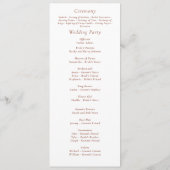 テラコッタホワイトモダンフローラ秋結婚の プログラム (裏面)