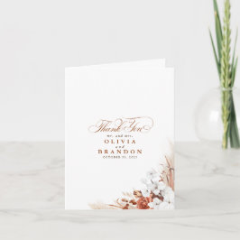 テラコッタホワイト結婚フローラサンキュー サンキューカード
