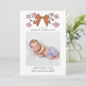 テラコッタボウベビー写真誕生のお知らせ 案内状 (スタンド正面)