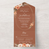 テラコッタボエレガントホフローラ秋の結婚式 オールインワン招待状 (内側)
